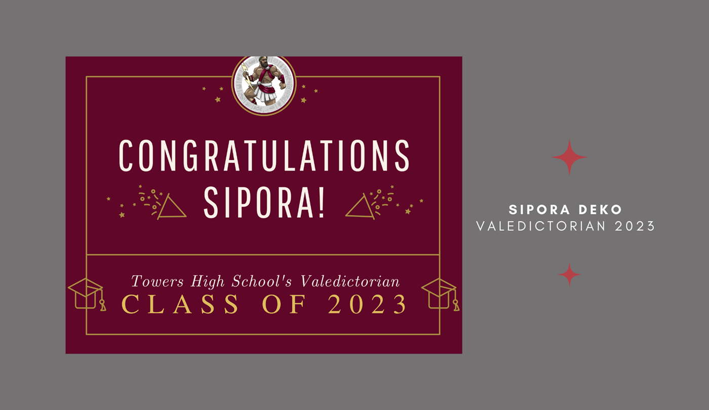Congratulations Sipora towers High School&#39;s valedictorian